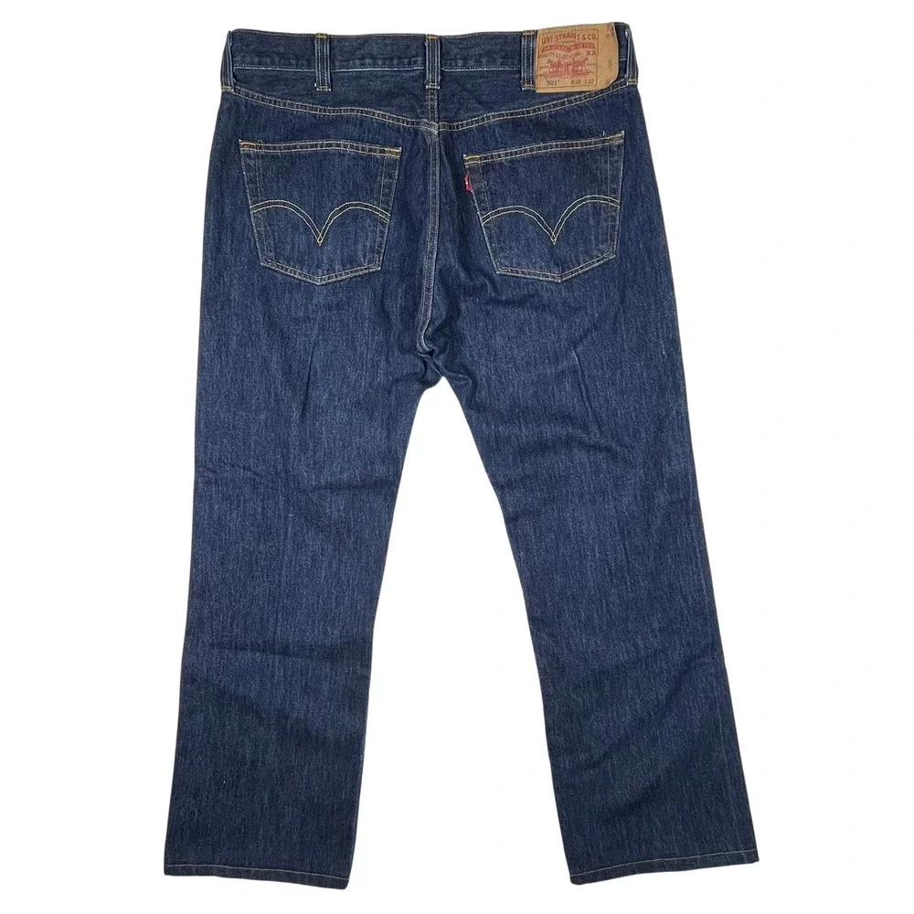 Levi's 501 Original Jeans Mens 38x32 (Fits 36x29) Blue Straight Button Fly Y2K